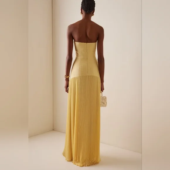 Alexis Yellow Strapless Maxi Dress - Picture 4 of 14